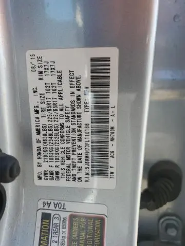 2015 HONDA CR-V EXL  