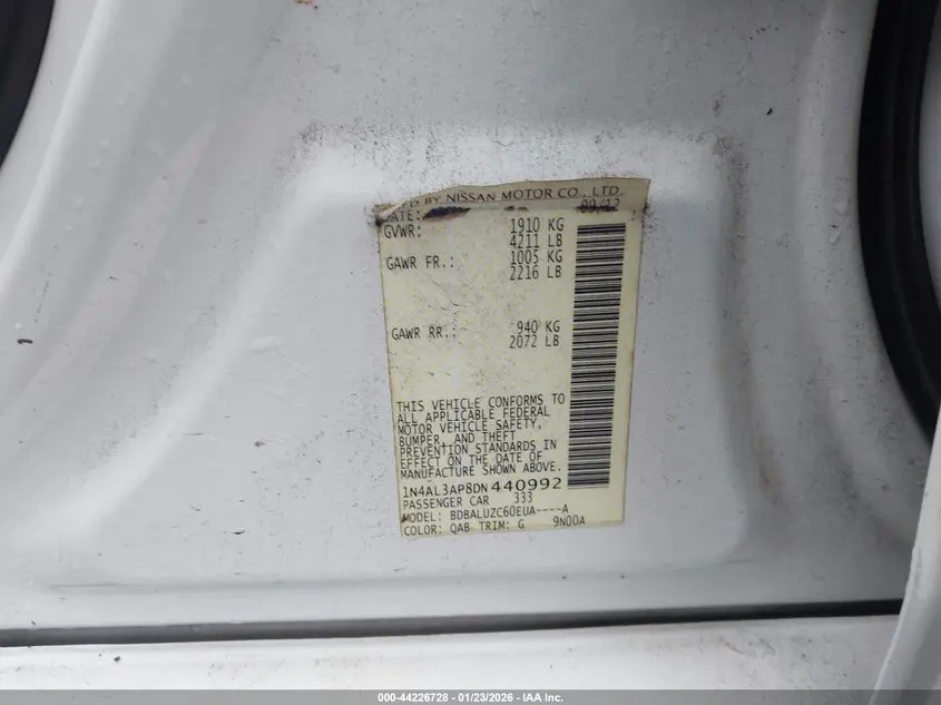 2013 NISSAN ALTIMA 2.5 SV