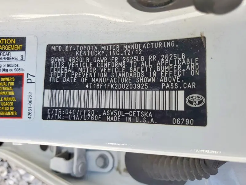 2013 TOYOTA CAMRY SE  