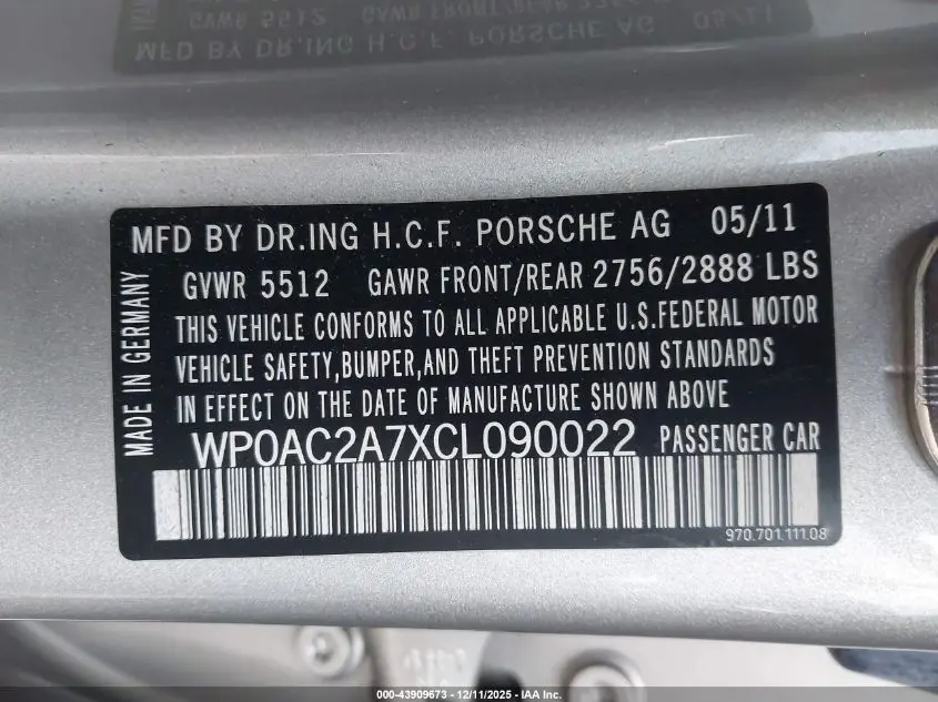 2012 PORSCHE PANAMERA TURBO S