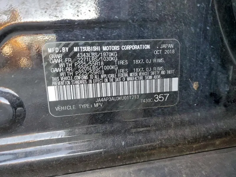 2019 MITSUBISHI OUTLANDER SPORT ES  