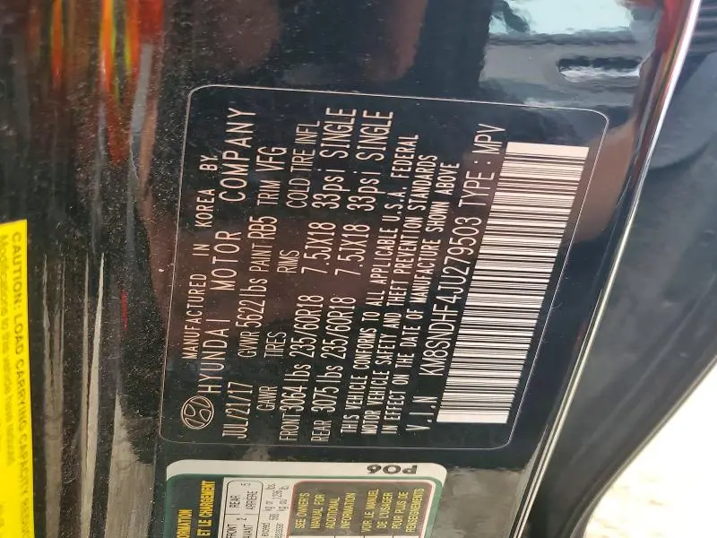 2018 HYUNDAI SANTA FE SE  
