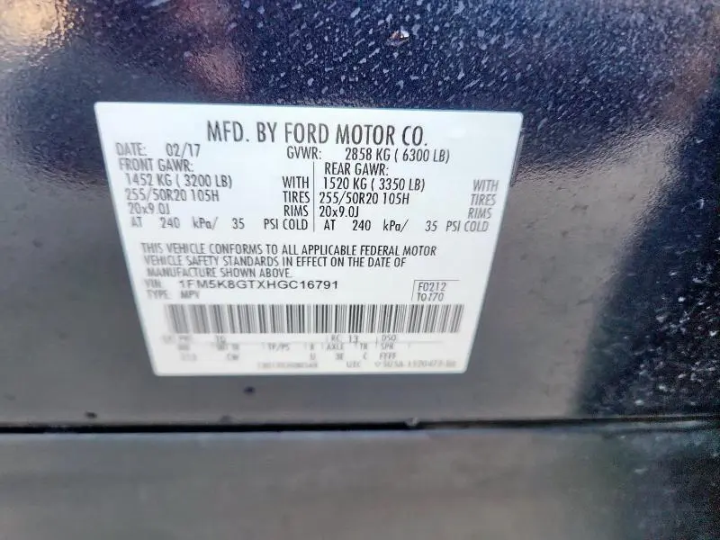 2017 FORD EXPLORER SPORT  