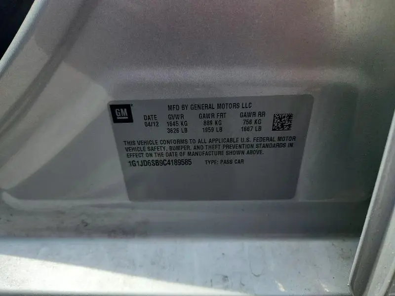 2012 CHEVROLET SONIC LT  