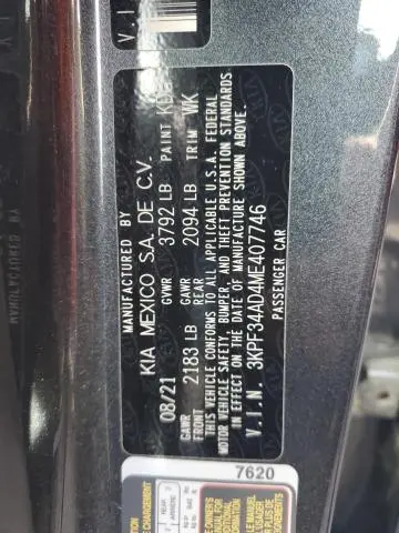 2021 KIA FORTE GT LINE  