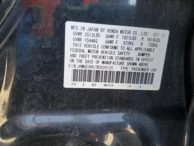2011 HONDA FIT SPORT