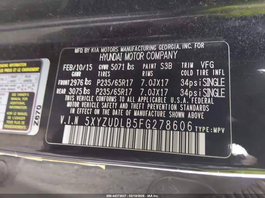 2015 HYUNDAI SANTA FE SPORT 2.4L