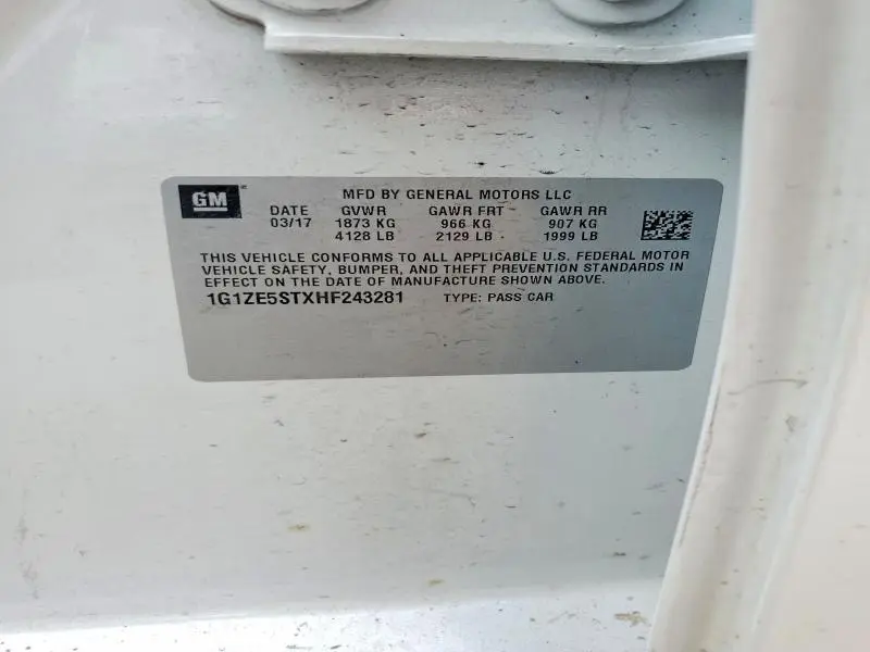 2017 CHEVROLET MALIBU LT  