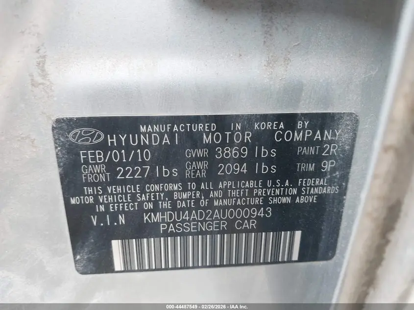2010 HYUNDAI ELANTRA SE