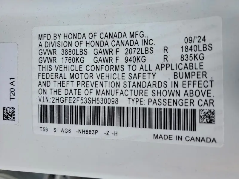 2025 HONDA CIVIC SPORT  