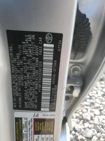 2012 TOYOTA CAMRY BASE  
