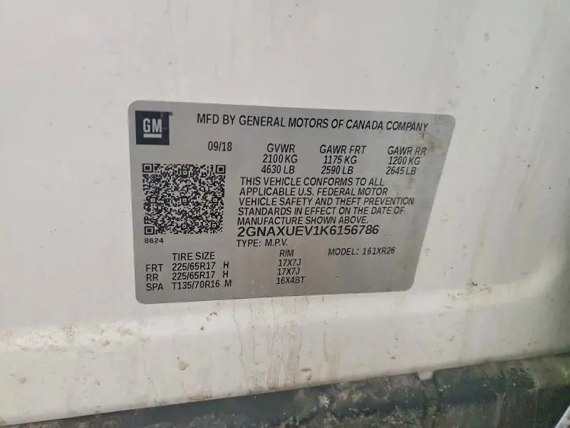 2019 CHEVROLET EQUINOX LT  