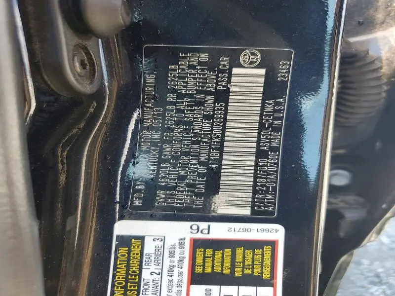 2013 TOYOTA CAMRY LE  