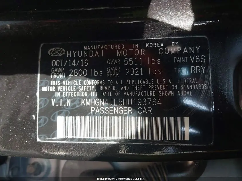 2017 GENESIS G80 3.8