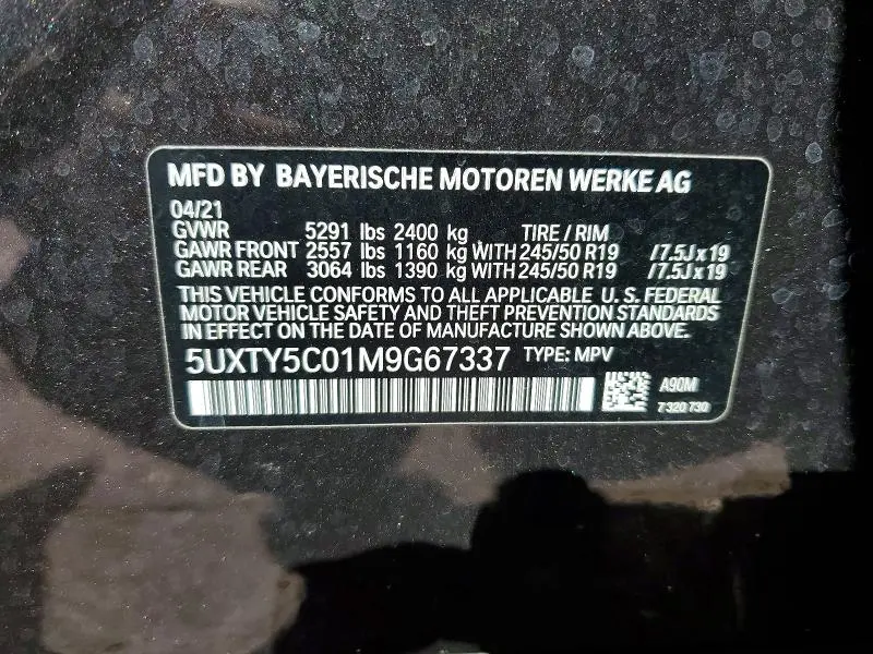 2021 BMW X3 XDRIVE30I  