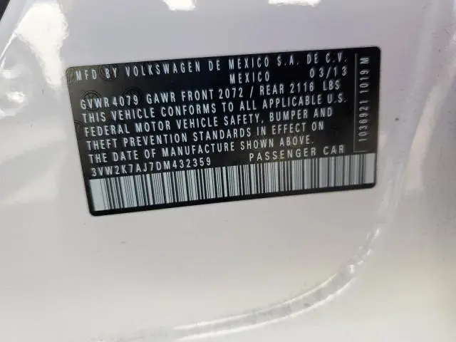 2013 VOLKSWAGEN JETTA BASE  