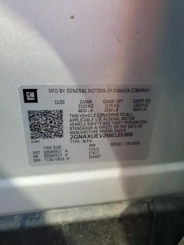 2021 CHEVROLET EQUINOX LT  