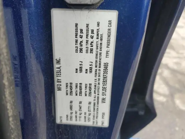 2019 TESLA MODEL 3 