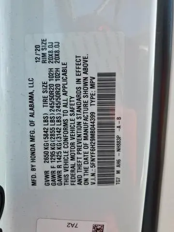 2021 HONDA PILOT SE  
