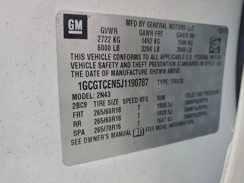 2018 CHEVROLET COLORADO LT  