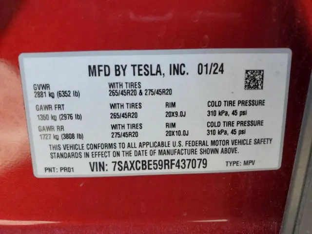 2024 TESLA MODEL X   
