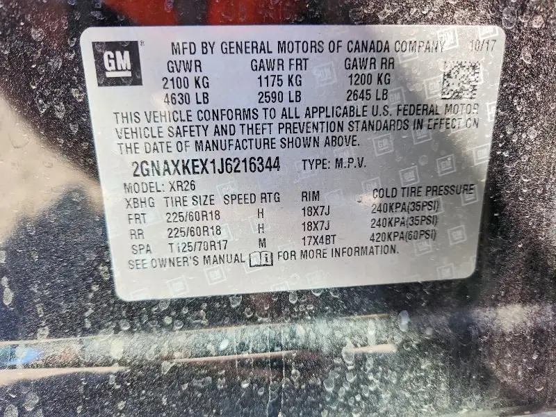 2018 CHEVROLET EQUINOX LT  