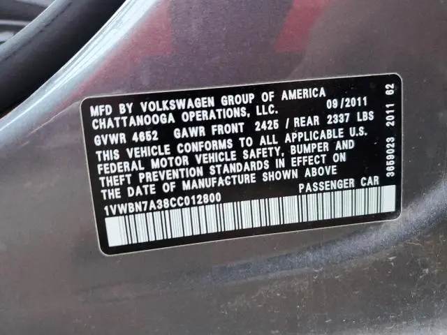 2012 VOLKSWAGEN PASSAT SE  