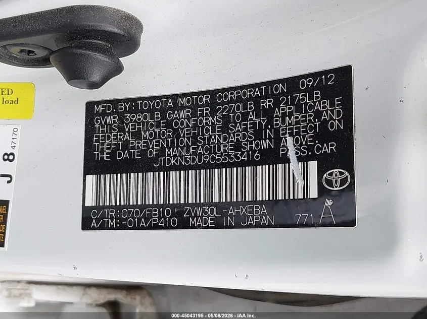 2012 TOYOTA PRIUS  