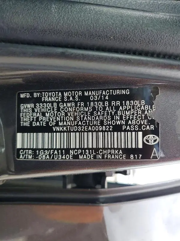 2014 TOYOTA YARIS 5-DOOR LE FLEET  