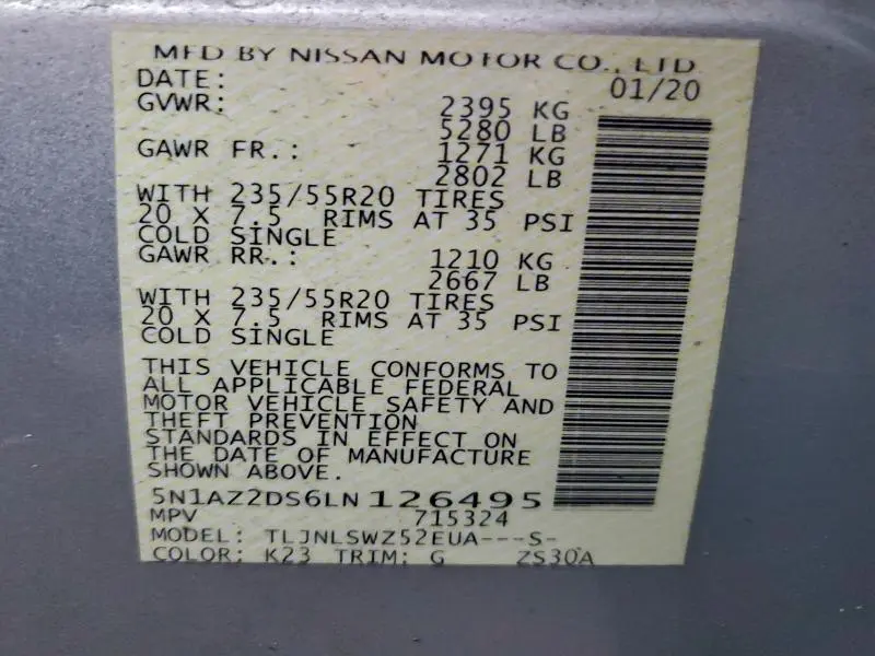 2020 NISSAN MURANO PLATINUM  