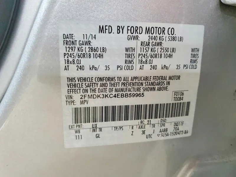2014 FORD EDGE LIMITED  