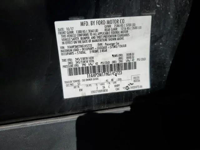 2017 FORD TAURUS POLICE INTERCEPTOR  