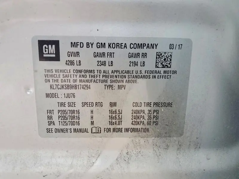 2017 CHEVROLET TRAX LS  