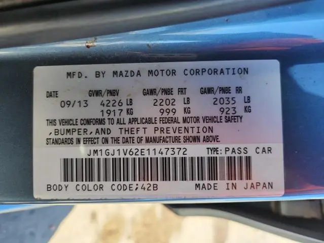 2014 MAZDA 6 TOURING  