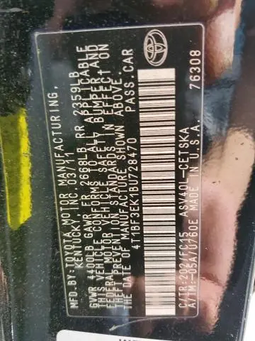 2011 TOYOTA CAMRY BASE  