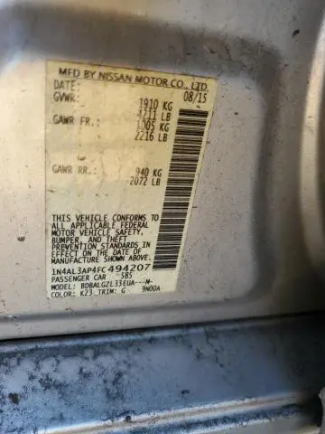 2015 NISSAN ALTIMA 2.5  