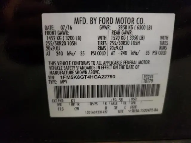 2017 FORD EXPLORER SPORT  