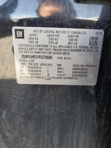 2015 CHEVROLET EQUINOX LTZ  