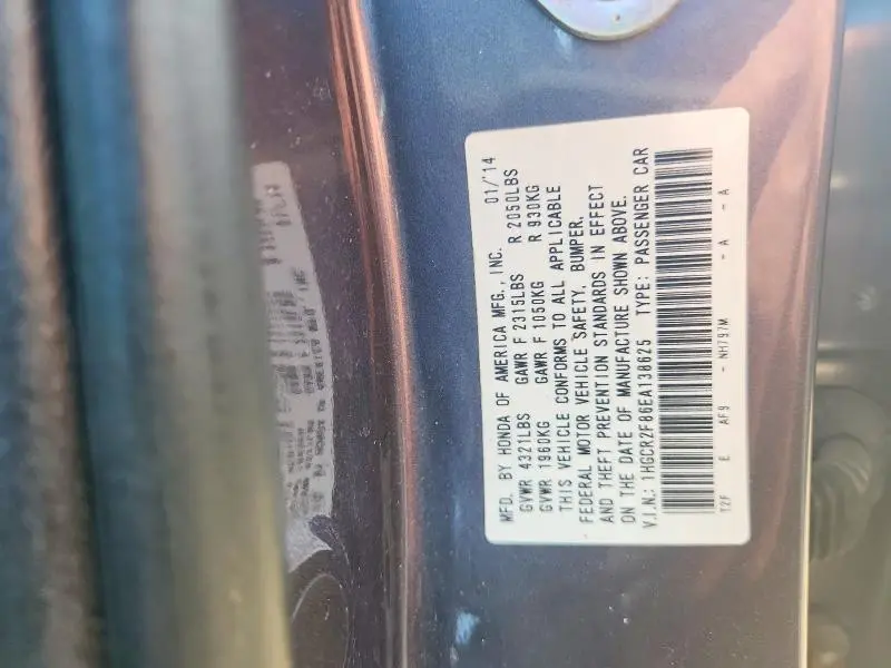 2014 HONDA ACCORD EXL  