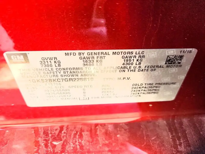 2016 GMC YUKON SLT  