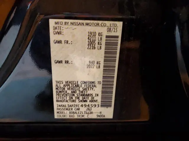 2015 NISSAN ALTIMA 2.5  