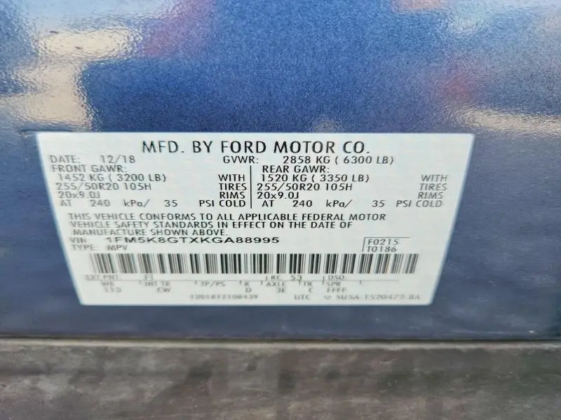 2019 FORD EXPLORER SPORT  