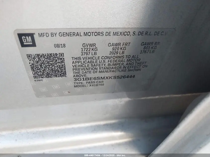 2019 CHEVROLET CRUZE LT