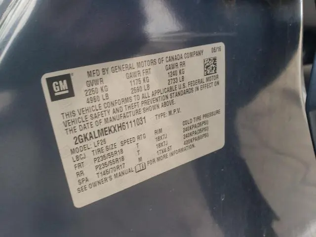 2017 GMC TERRAIN SLE  