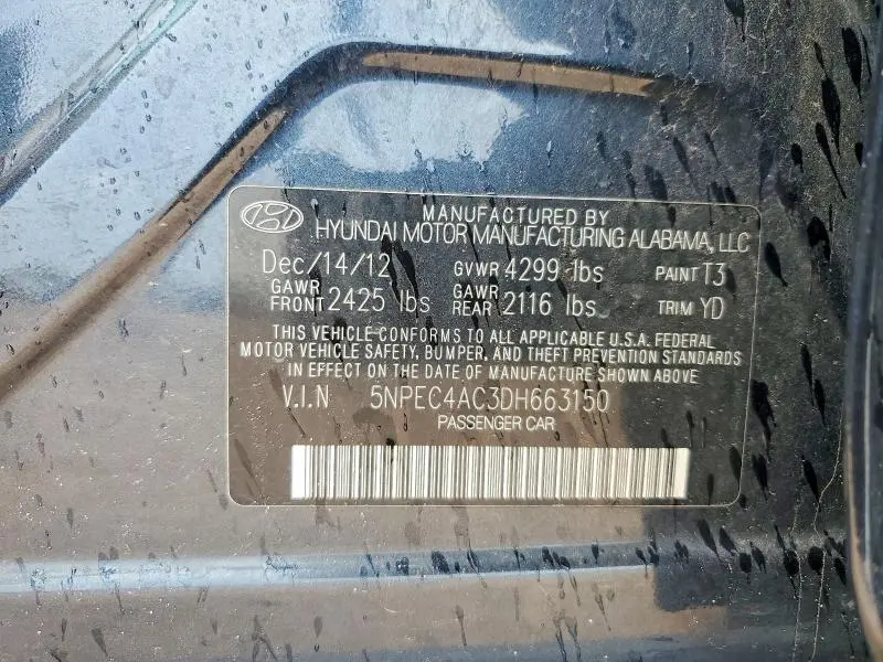 2013 HYUNDAI SONATA LIMITED  