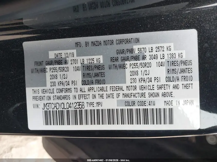 2020 MAZDA CX-9 GRAND TOURING