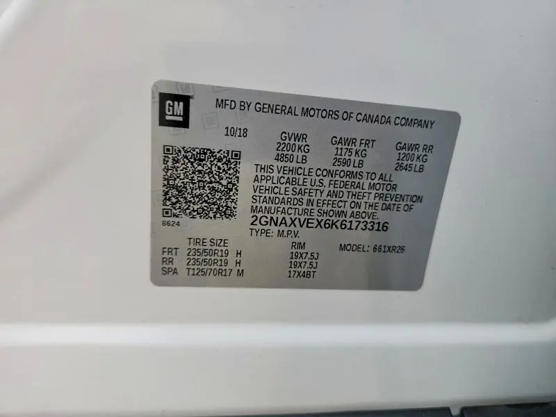 2019 CHEVROLET EQUINOX LT  