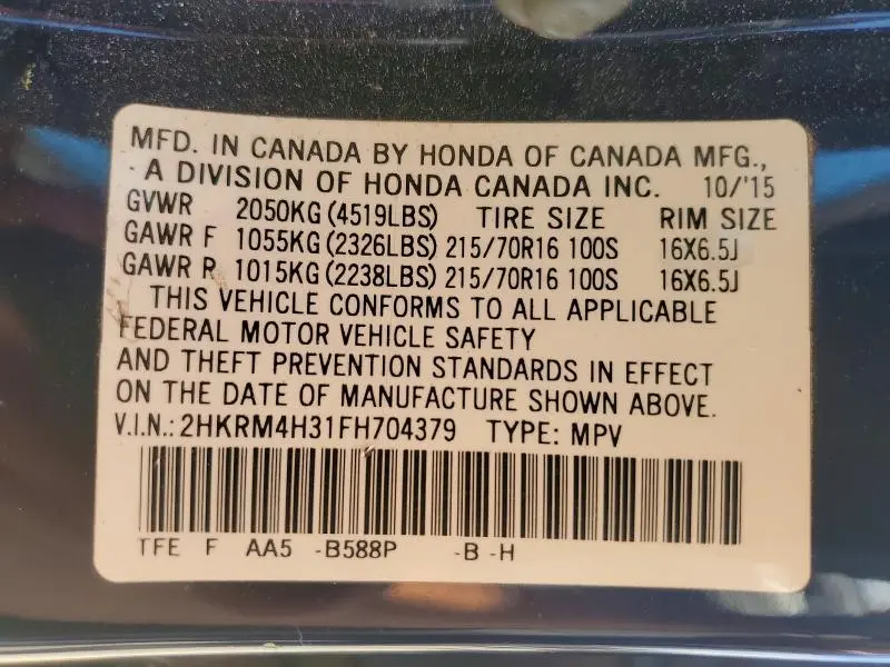 2015 HONDA CR-V LX  
