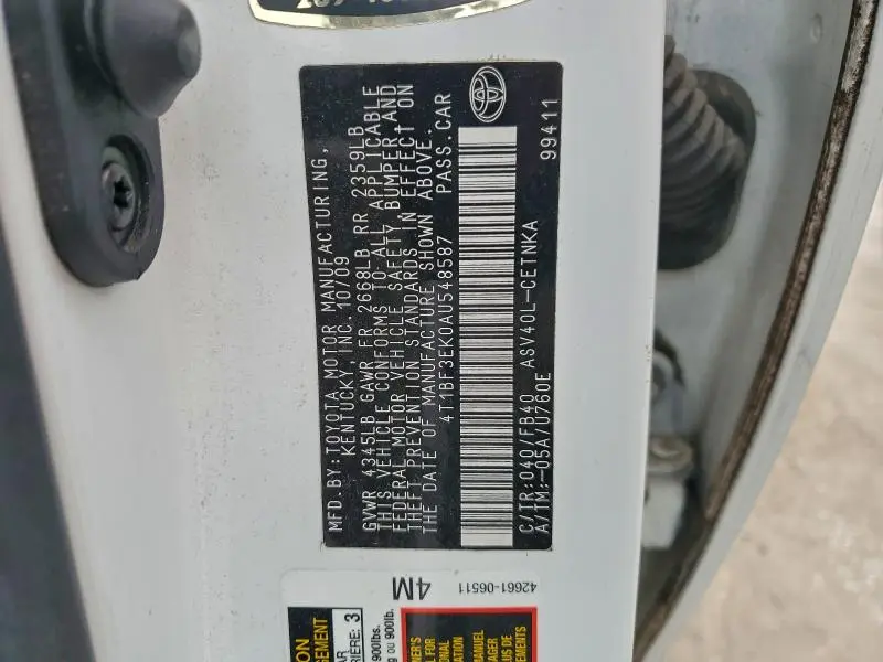 2010 TOYOTA CAMRY BASE  