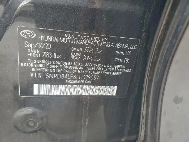 2020 HYUNDAI ELANTRA SEL  